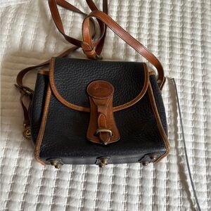 DOONEY&BURKE Vintage 80’s Classic Navy and Brown Leather Crossbody Bag
